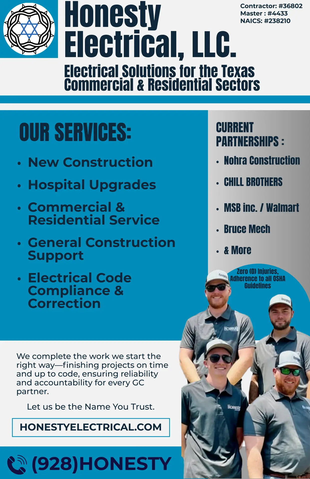Electrical contractor services for general contractors in Montgomery County TX